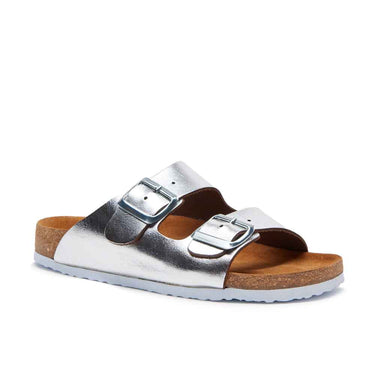 Bali-Pr - Genuine Leather Orthopedic Arch Support Sandals For Women / Silver Printed Leather