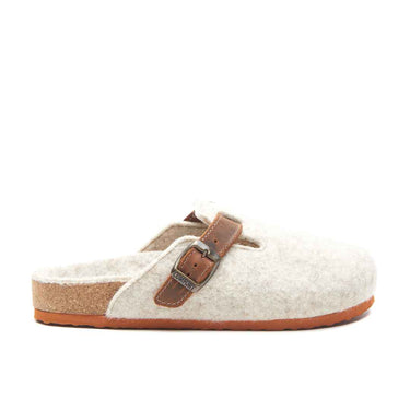 Capri-W - Wool Mule Slippers For Men With Arch Support - Beige Wool