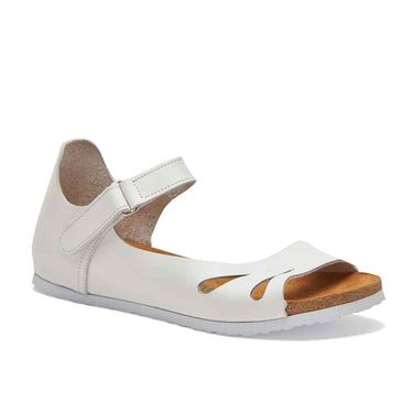 Daisy Echtes Leder Damen Riemchensandalen mit Fußbett - Weißes Leder