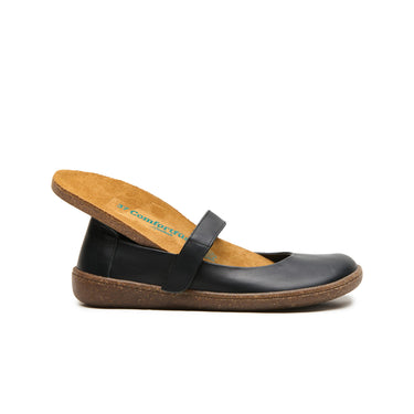 Jeylo - Leather Closed Toe Shoes For Women With Arch Support - Black Nappa Leather