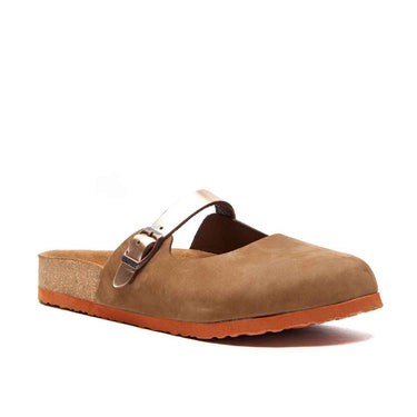 Kelly - Genuine Leather Orthopedic Arch Support Clogs For Women / Sand Nubuck Leather