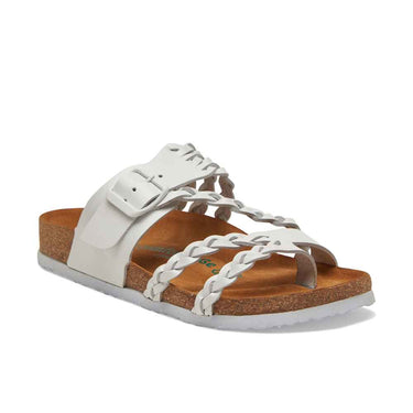 Naomi - Leather Thong Sandals For Women With Arch Support - White Leather