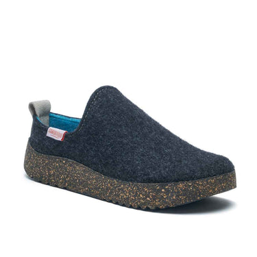 Olwen-W - Genuine Wool Orthopedic House Shoes For Women / Dark Grey - Blue - MC1 Wool