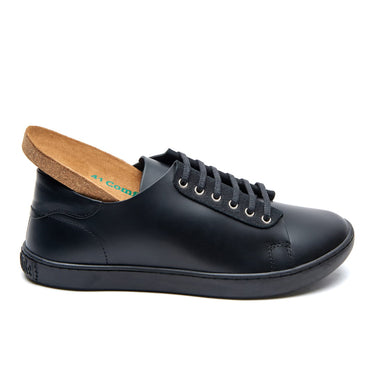 Ozi - Leather Closed Toe Lace Up Shoes For Men With Arch Support - Black Nappa Leather