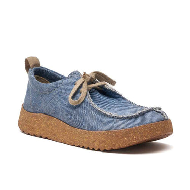 Wandell-T - Canvas Lace Up Shoes For Women / Blue - Tan Canvas