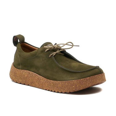 Wandell - Genuine Leather Lace Up Shoes For Women / Green T.Nubuck