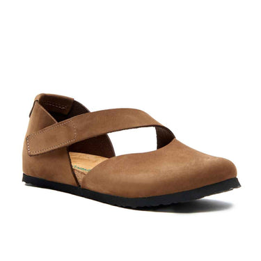 Alya - Genuine Leather Closed Toe Sandals For Women / Sand Nubuck Leather