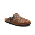 Brown Croc- Printed Leather