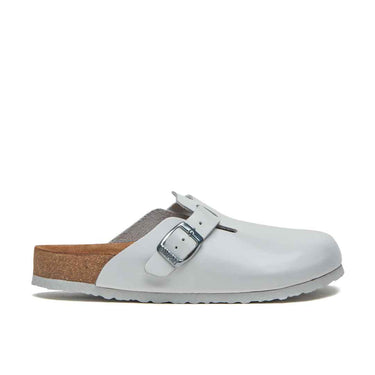 Capri - Leather Clog Sandals For Women With Arch Support - White Leather