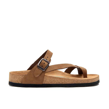 Fae - Leather Thong Sandals For Women With Arch Support - Sand Nubuck Leather