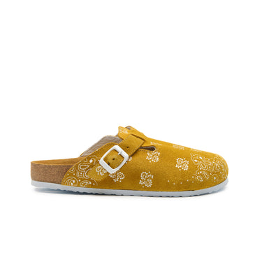 FolkCapri Echtes Leder Damen Clogs mit Fußbett