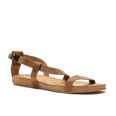 Grady - Leather Flat Sandals For Women With Arch Support - Tan Oiled Leather