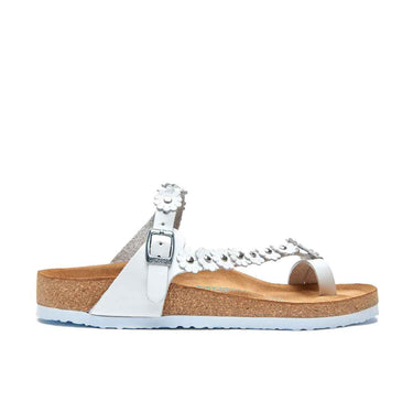 Ilva - Leather Thong Sandals For Women With Arch Support - White Leather