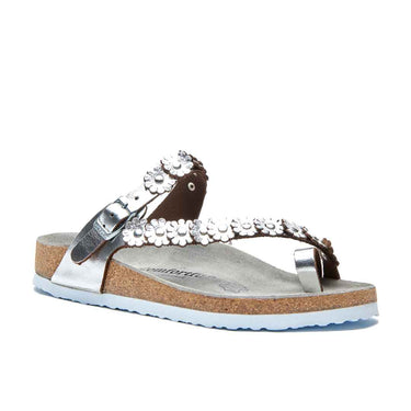 Ilva - Leather Thong Sandals For Women With Arch Support - Silver Nubuck Leather