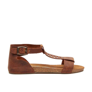 Macrea - Leather Flat Sandals For Women With Arch Support - Brown Nubuck Leather