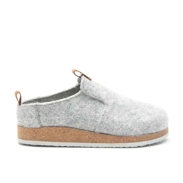 Romy - Wool House Shoes For Men With Arch Support - Grey Wool