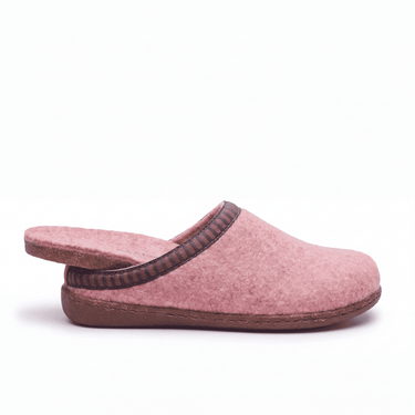 Scoti - Wool Mule Slippers For Women With Arch Support - Pink Wool