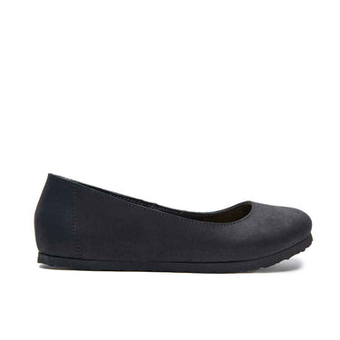Velda - Leather Closed Toe Flat Shoes For Women With Arch Support - Black Nubuck Leather