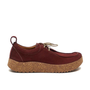 Wandell - Leather Closed Toe Lace Up Shoes For Women With Arch Support - Burgundy Nubuck Leather